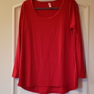 Lularoe large Lynnae Red long sleeve